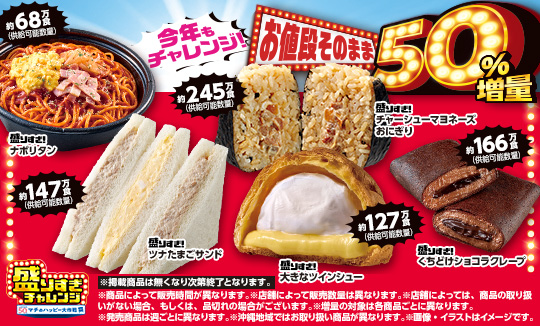 ＼今年もチャレンジ！／盛りすぎチャレンジ　4週連続開催！