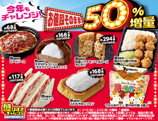 ＼今年もチャレンジ！／盛りすぎチャレンジ　1月27日(火)から4週連続開催！